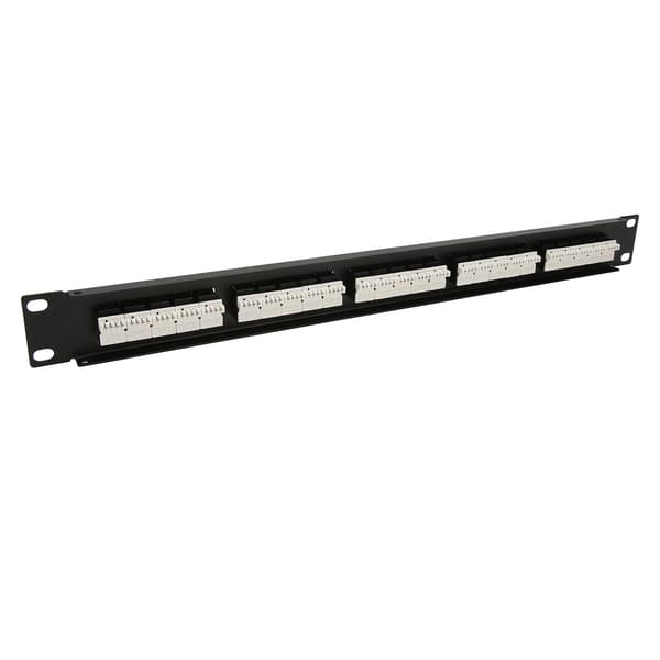 RJ11 Gennemgående 25 Porte Anti-Interference Guldbelagt Pin CAT3 Patch Panel til 19 Tommer Rackskab 0.7