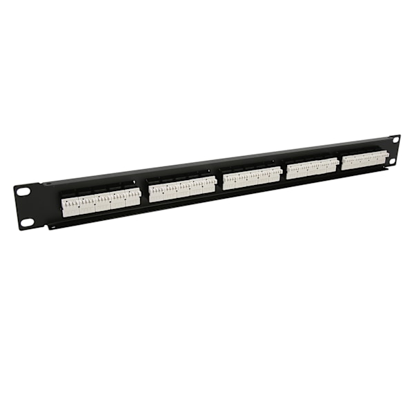 RJ11 Gjennomgående Hull 25 Porter Anti-Interferens Gullbelagt Pin CAT3 Patch Panel for 19 Tommers Stativskap 0.7