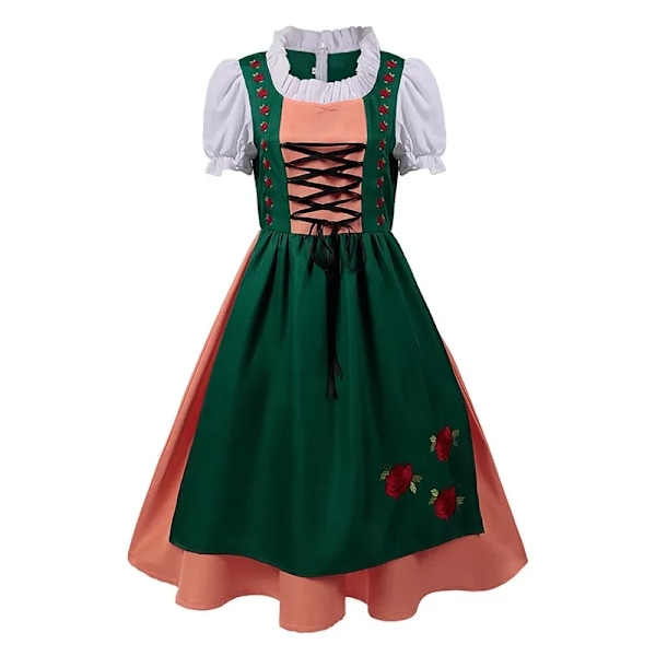 Mub- Kvinnor Bayerska Oktoberfest Tyska Öl Wench Cosplay Kostym Vuxen Oktoberfest Dirndl Klänning Med Förkläde Öl Flicka Maskeraddräkt 1 G 1 Z 1 1 XL