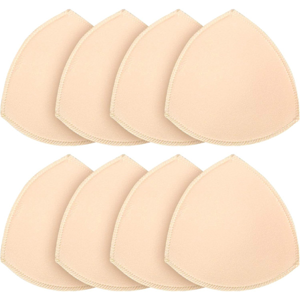 4 paria rintaliivien sisäpehmustetta, irrotettava urheilurintaliivin kuppi kolmio 4 paria beige 4 Pairs Beige B.C