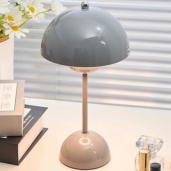 LED Blomsterpot Bordlampe, Moderne Macaron Lampe, Dæmpbar Bordlampe med 3 Farver Grey