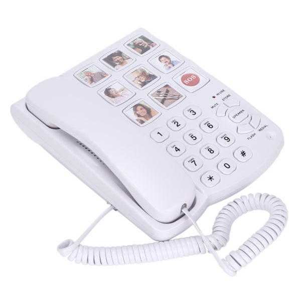 LD‑858HF Stor knapp-telefon Forbedret fotominne Fasttelefon med ledning for eldre