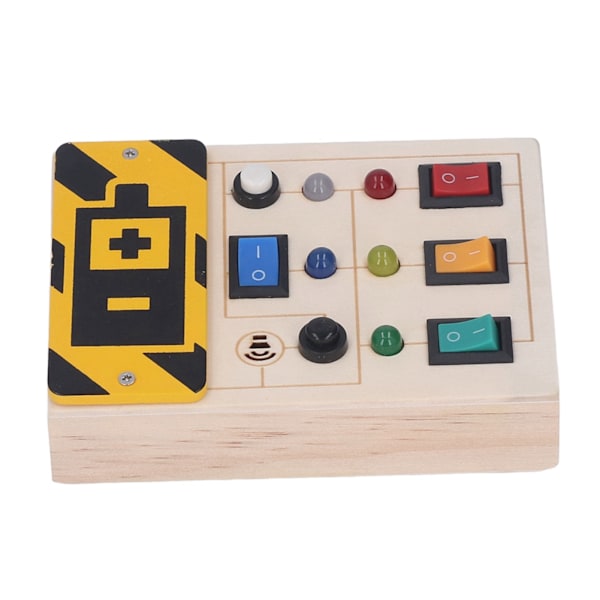 Valoisa Sensory-lauta Äänetön Koulutus Kannettava Puinen LED-Valokytkimen Puzzle-lelu Pojille Tytöille