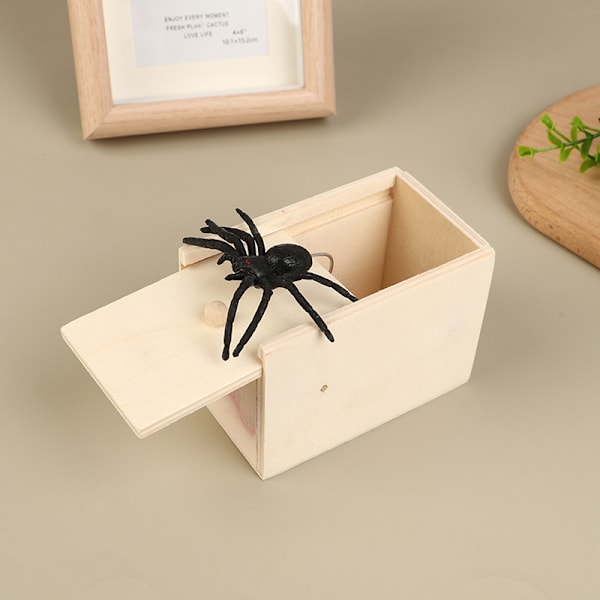 Spindelskräcklåda Skämtlåda Spindel i en Låda Skämtgåvor Gag Pull Toy