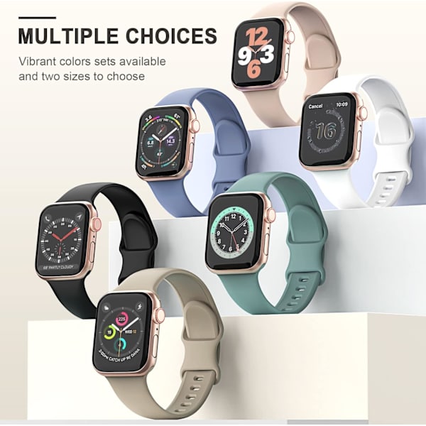 Rannekkeet yhteensopivat Apple Watch Band 40mm 38mm 41mm 42mm 6kpl 3 6pcs 3 42mm/44mm/45mm/49mm