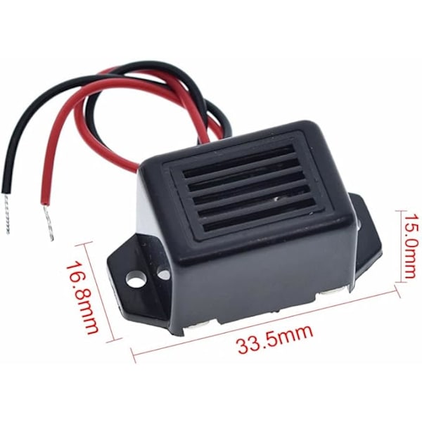 ECI ElectroSuppliers Alarm Buzzer DC 12V 85dB Mini elektronisk larmbuzzer