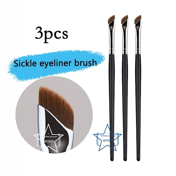 Päivitä terä eyeliner-sivellin ultraohut hieno kulma litteä kulmakarvasivellin silmän alle meikkisiveltimet tarkka yksityiskohtainen sivellin valkoinen Sickle eyeliner -3