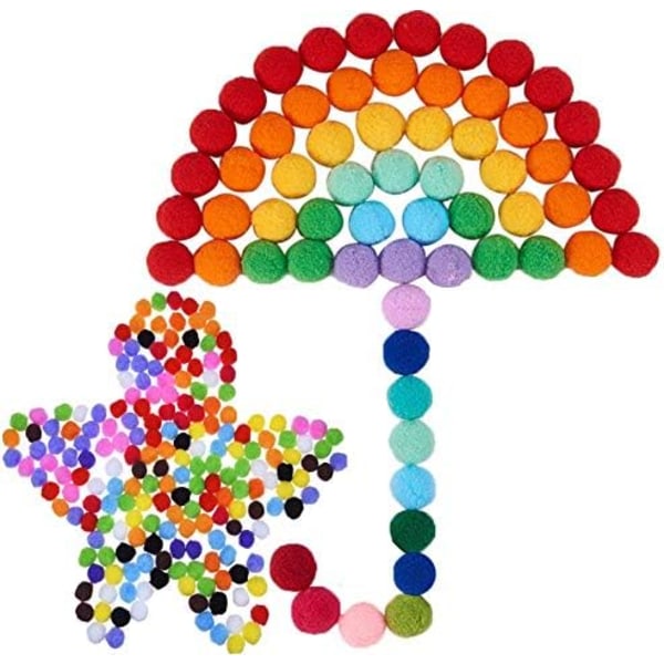 2000 stk Craft Multifarvede Runde Pompoms, 8MM Mini Pom Pom Bolde til