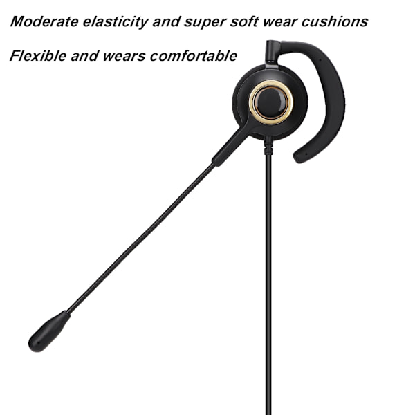 Kundtjänst headset med mikrofon bakmonterad brusreducerande kundtjänst headset 3,5 mm++