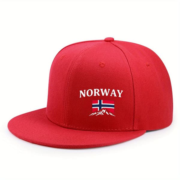 VM NORGE Flagg Baseballcap, Fotballfans Støttehatt for Supporter Red