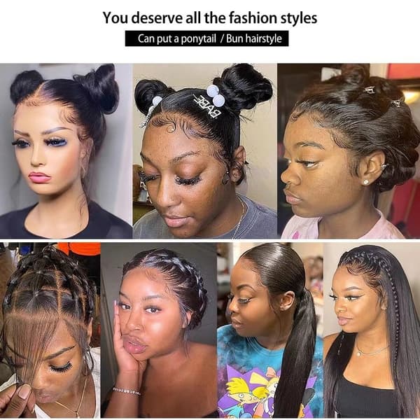 Brasiliansk Glat Ægte Hår Lace Front Parykker Limfri Ægte Hår Parykker - Perfet