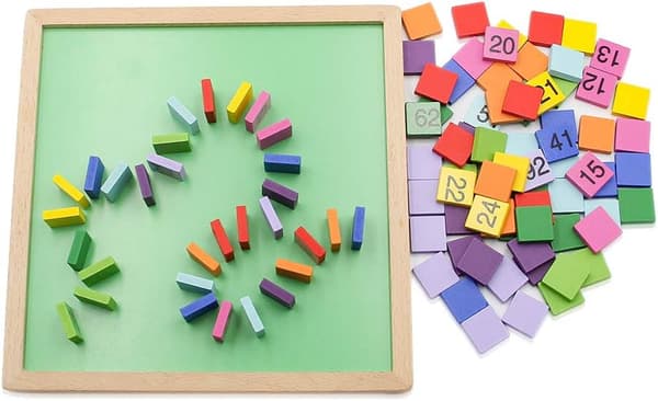 Hundleksak i trä, 100 digital bräda Montessori matte leksak[qb]