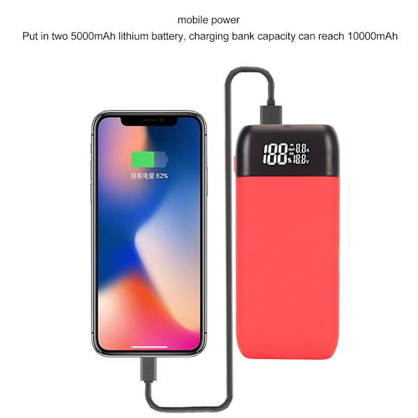 Lii MP2 18650 21700 Batteriladdare Powerbank Digital Display QC3.0 Snabbladdning Typ C Ingång Bärbar Mobil Ström