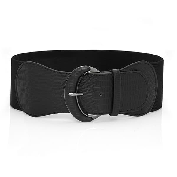 Bredt elastisk belte Cinch midjesträkkbelte SVART Black