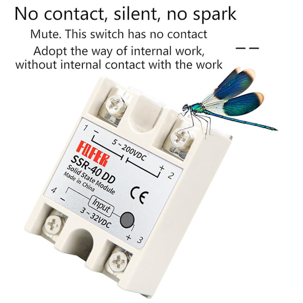 40dd 40a for dc 3-32v 24v-380v solid state relay for oppvarmet sengsvarmer