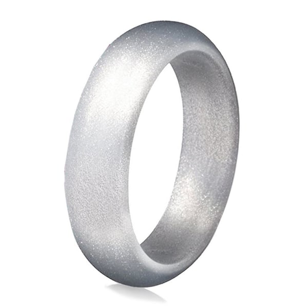 7 stk. Damer Mode Silikon Blød Glitter Finger Ringe Fest Smykker Gave Sølv Silver US 7
