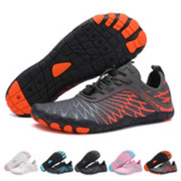 Lorax Pro Barefoot -kengät miehille ja naisille, vaelluskengät, liukumattomat ratsastusrantakengät, harmaa oranssi Gray Orange 44