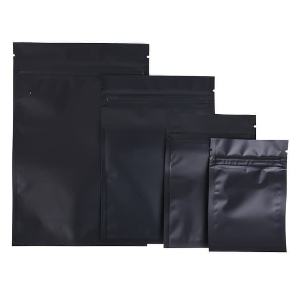 100 stk matte sorte varme selvforseglende poser Gjenlukkbar glidelås Packa L L