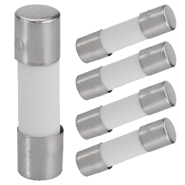 5 stk. 5x20mm 6.3a langsom keramisk sikring T6.3a 250v