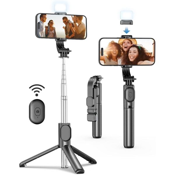 41\" Mobil stativ för iPhone, utdragbar Selfie Stick med W