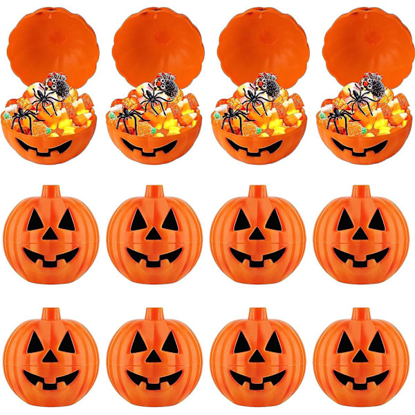 12 mini gresskarbokser, mini Halloween gresskar godteribeske, mini gresskar Halloween godteribeske for trick or treat, Halloween-dekorasjon for barn og pappa