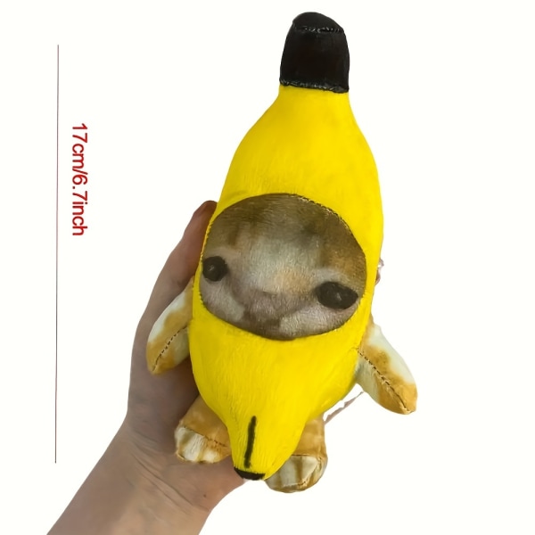 1 stk. banan kat design kæledyr plys legetøj tygge holdbart kattelegetøj til kat interaktiv forsyning Crying Banana Cat