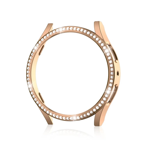 Fodral för Samsung Galaxy Watch 6 5 4 40mm 44mm Fodral PC Enstaka rad Diamantpläterad Blank Hölje Bumper Utan Glas Rosa Pink Galaxy Watch4 5 44mm