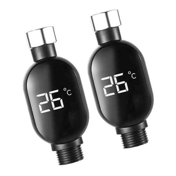 Vattentätt Duschhuvud med Temperaturdisplay, Termisk Sensor Duschhuvud, Hemmabruk 2pcs