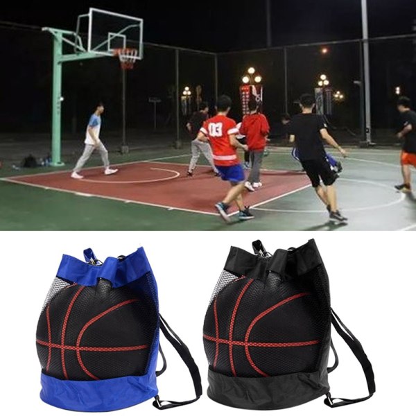 Sport Basketball Ryggsekk Skulder Bag Basketball Net Bag Black