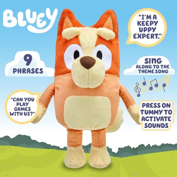 Bluey Bingo Stor 30cm Talande Ljud Plysch: Officiell Samlarfigur Mysig Jumbo Mjuk Leksak Bingo