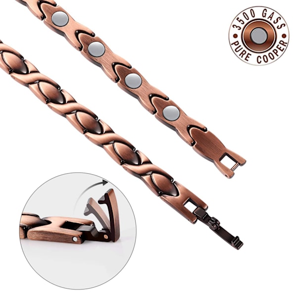 Elegant Kobber Magnetisk Terapi Armbånd for Kvinner, Smertelindring[qb]