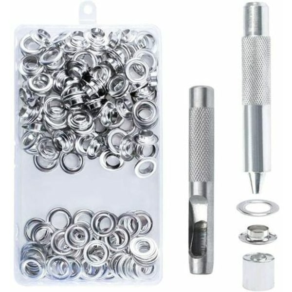 100 st set med öljetter 14 mm öljettverktyg öljettverktyg i metall med öljettverktyg för presenning tält reparation
