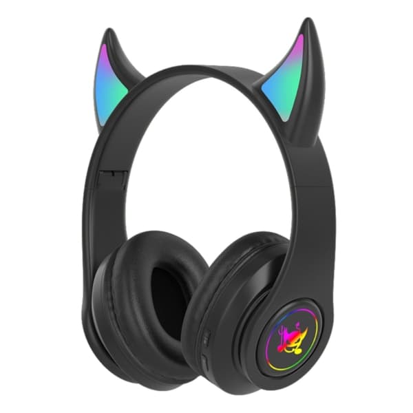 Trådløst Bluetooth-headset Super Lang Standby Support Tf-kort Djævel Lysende Headset Farverig rød djævel