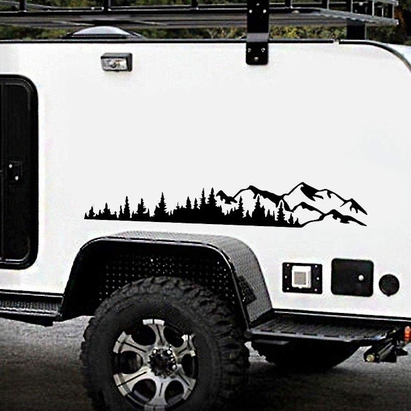 Par RV Side Body Window Bumper Træ Dekal Mærkat til Bil Rv Lastbil Sort
