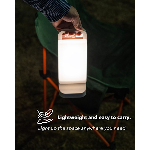 Camping Lanterne, Genopladelig Lys 2-i-1 Dæmpbar Udendørs Vandafvisende Udstyr med USB Opladning – Lanterner til Strømafbrydelser, Vandreture og Hjem
