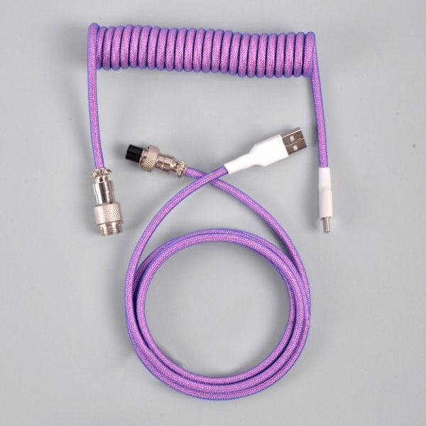 Mekanisk tangentbord spiralformad kabel USB tangentbord kabel LILA purple