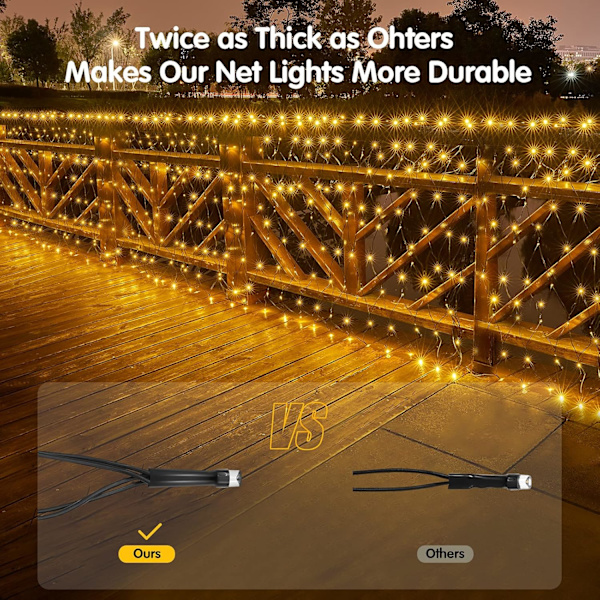 LED-nätljus för jul, 96 LED 1,5*1,5 m Utomhus julnät