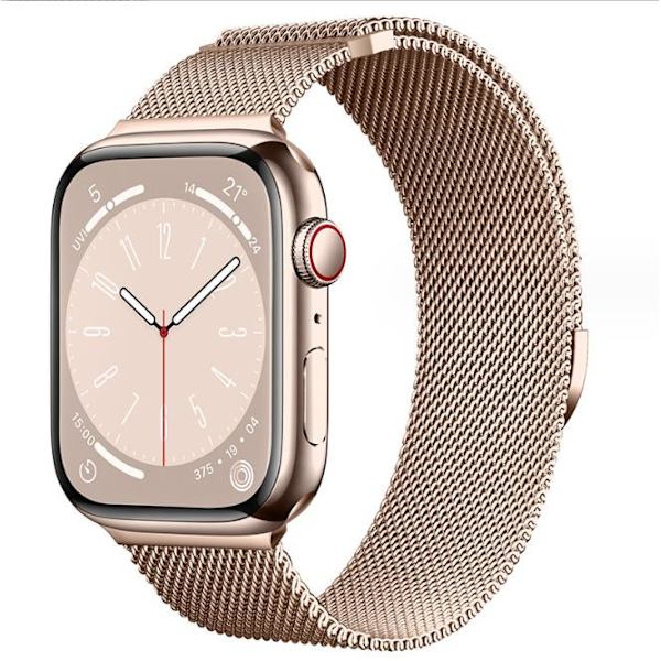 Milanese-silmukkahihna Apple Watch -rannekkeelle 44mm 40mm 45mm 49mm 41mm 38mm 42mm 44mm Rannekoru iwatch Series 9 3 6 5 SE 7 8 Ultra 2 tähtivalo - Ruusukulta Rose gold 38mm/40mm/41mm