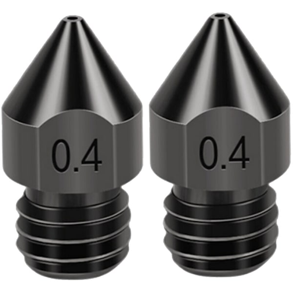 2 stk. MK8 hærdet stål dyse printhoved forbrugsvarer 1,75/0,4 mm 3D-printer ekstruder dyser til Ender3/V2/PRO