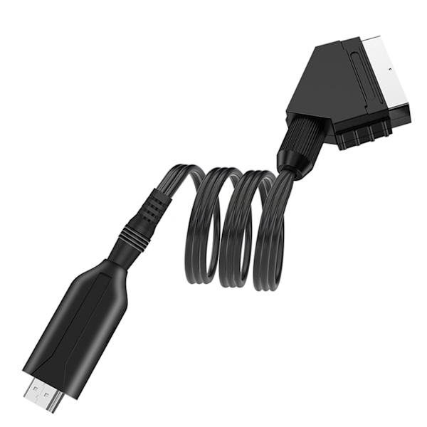 1080P SCART-HDMI-yhteensopiva muuntaja-adapteri, SCART-tulo HDMI-yhteensopivaan lähtöön videokuvan ja äänen muuntajakaapeli