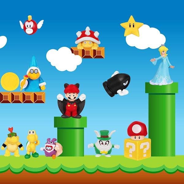 Super Mario Julekalender 2023.24 stk. Søde Tegneserie Børn Julekalender Minifigurer Legetøj colourful