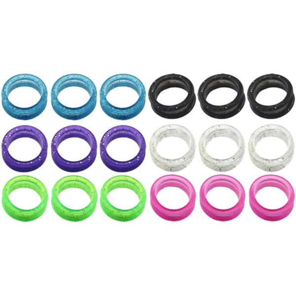 18 st saxring i silikon, saxring i silikon, 2,5 cm, saxring i silikon för husdjur, saxring för hårklippning, saxring i silikon, saxring