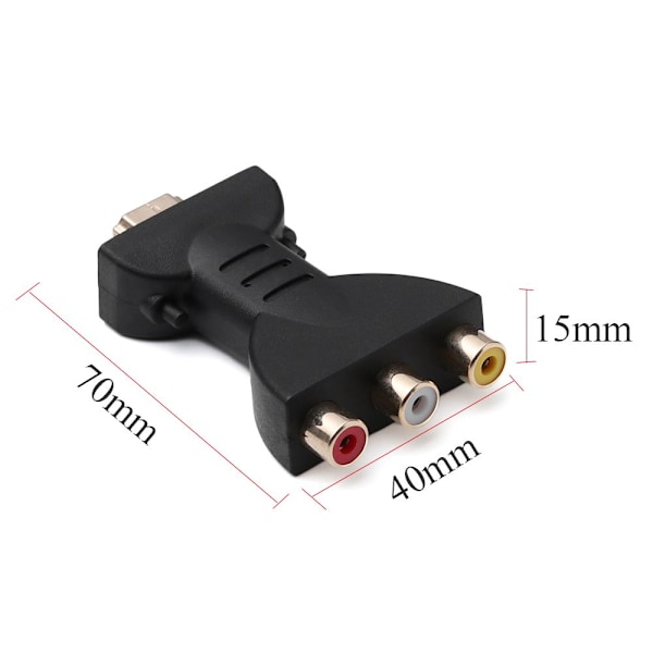 HDMI til 3 RGB/RCA lydadapter komponentkonverter HDMI to 3RCA