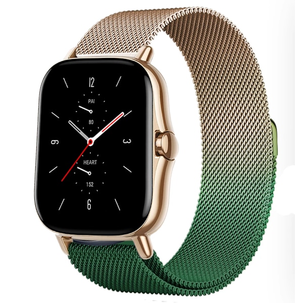 Magnetic Loop for Amazfit GTS/4/2/2e/GTS2 Mini/3/GTR 4/3/2/47mm 20mm 22mm Metal Mesh Smartwatch Mesh Amazfit Bip 5 Strap Rose Gold Green