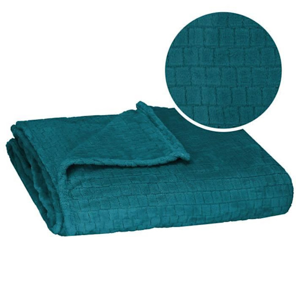 SPRINGOS® Hyggeligt tæppe 170 x 210 cm Sengetæppe Tekstur Vaffelmønster Blødt varmt Plaid