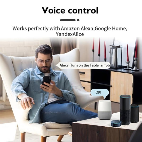WiFi Smart Plug 16A/20A EU Smart Socket Med Strømovervåking Timing Funksjon Stemmestyring