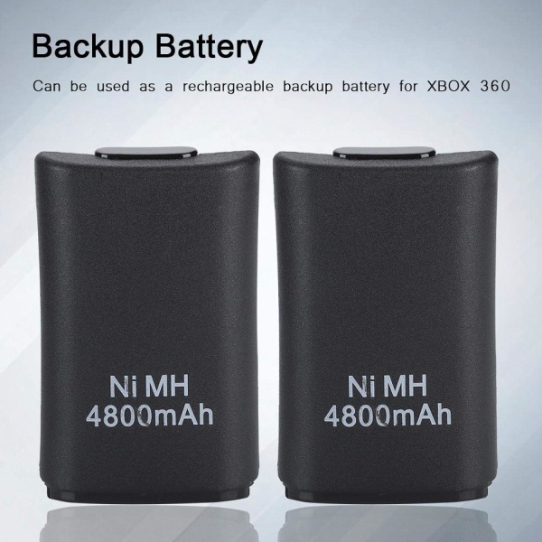 Xbox 360 Controller Kit, 2*4800mAh Batteri USB Laderkabel+Ladebase
