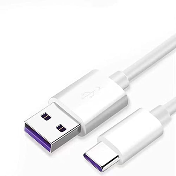 Type C Super Raskt Lader Datakabel for Huawei P30 Pro / P30 / P30 Lite - Metallisk, Hvit