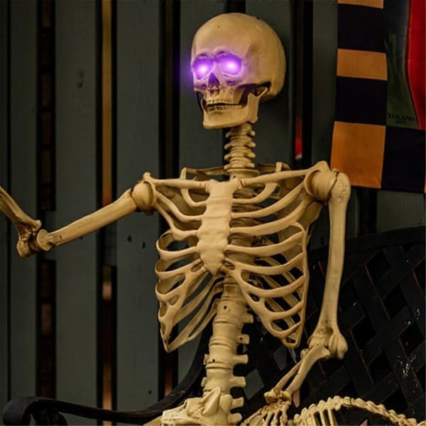 Halloween LED Selvlysende Øjne med Timer, 2 stk. Selvlysende Skeletøjne, Horror DIY Øjne til Masker, Græskar Sort{wh} Black C