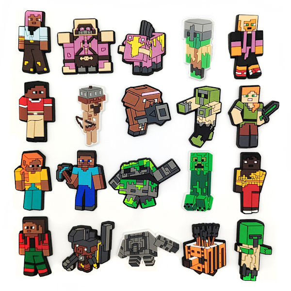 20 kpl Croc-koristeet Minecraft-kengät Koriste Cartoon-tarvikkeet tukkeille Sandaalit Rannekorut